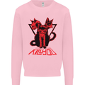 Demonic Cats Halloween Horror Witch Demons Mens Sweatshirt Jumper Light Pink