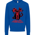Demonic Cats Halloween Horror Witch Demons Mens Sweatshirt Jumper Royal Blue