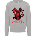 Demonic Cats Halloween Horror Witch Demons Mens Sweatshirt Jumper Sports Grey