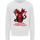 Demonic Cats Halloween Horror Witch Demons Mens Sweatshirt Jumper White