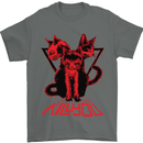 Demonic Cats Halloween Horror Witch Demons Mens T-Shirt Cotton Gildan Charcoal