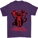 Demonic Cats Halloween Horror Witch Demons Mens T-Shirt Cotton Gildan Purple