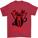 Demonic Cats Halloween Horror Witch Demons Mens T-Shirt Cotton Gildan Red