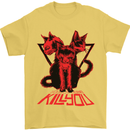 Demonic Cats Halloween Horror Witch Demons Mens T-Shirt Cotton Gildan Yellow