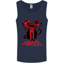 Demonic Cats Halloween Horror Witch Demons Mens Vest Tank Top Navy Blue