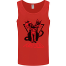 Demonic Cats Halloween Horror Witch Demons Mens Vest Tank Top Red
