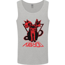 Demonic Cats Halloween Horror Witch Demons Mens Vest Tank Top Sports Grey