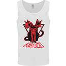 Demonic Cats Halloween Horror Witch Demons Mens Vest Tank Top White