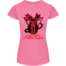 Demonic Cats Halloween Horror Witch Demons Womens Petite Cut T-Shirt Azalea