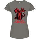 Demonic Cats Halloween Horror Witch Demons Womens Petite Cut T-Shirt Charcoal
