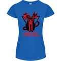 Demonic Cats Halloween Horror Witch Demons Womens Petite Cut T-Shirt Royal Blue