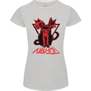 Demonic Cats Halloween Horror Witch Demons Womens Petite Cut T-Shirt Sports Grey