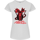 Demonic Cats Halloween Horror Witch Demons Womens Petite Cut T-Shirt White
