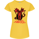 Demonic Cats Halloween Horror Witch Demons Womens Petite Cut T-Shirt Yellow