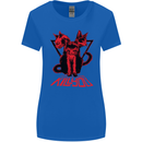 Demonic Cats Halloween Horror Witch Demons Womens Wider Cut T-Shirt Royal Blue