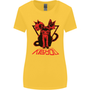 Demonic Cats Halloween Horror Witch Demons Womens Wider Cut T-Shirt Yellow