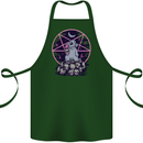 Demonic Satanic Rabbit With Skulls Cotton Apron 100% Organic Forest Green
