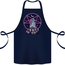 Demonic Satanic Rabbit With Skulls Cotton Apron 100% Organic Navy Blue