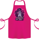 Demonic Satanic Rabbit With Skulls Cotton Apron 100% Organic Pink