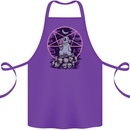 Demonic Satanic Rabbit With Skulls Cotton Apron 100% Organic Purple