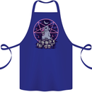 Demonic Satanic Rabbit With Skulls Cotton Apron 100% Organic Royal Blue
