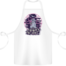 Demonic Satanic Rabbit With Skulls Cotton Apron 100% Organic White