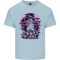 Demonic Satanic Rabbit With Skulls Kids T-Shirt Childrens Light Blue