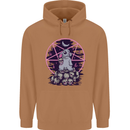 Demonic Satanic Rabbit With Skulls Mens 80% Cotton Hoodie Caramel Latte