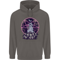 Demonic Satanic Rabbit With Skulls Mens 80% Cotton Hoodie Charcoal