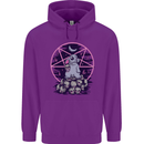 Demonic Satanic Rabbit With Skulls Mens 80% Cotton Hoodie Purple