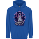 Demonic Satanic Rabbit With Skulls Mens 80% Cotton Hoodie Royal Blue