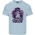 Demonic Satanic Rabbit With Skulls Mens Cotton T-Shirt Tee Top Light Blue