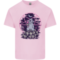 Demonic Satanic Rabbit With Skulls Mens Cotton T-Shirt Tee Top Light Pink