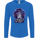 Demonic Satanic Rabbit With Skulls Mens Long Sleeve T-Shirt Royal Blue