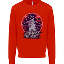 Demonic Satanic Rabbit With Skulls Mens Sweatshirt Jumper Bright Red