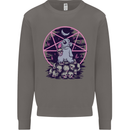 Demonic Satanic Rabbit With Skulls Mens Sweatshirt Jumper Charcoal