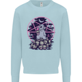 Demonic Satanic Rabbit With Skulls Mens Sweatshirt Jumper Light Blue
