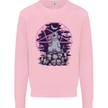 Demonic Satanic Rabbit With Skulls Mens Sweatshirt Jumper Light Pink