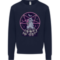 Demonic Satanic Rabbit With Skulls Mens Sweatshirt Jumper Navy Blue