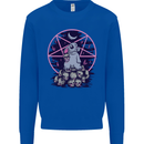 Demonic Satanic Rabbit With Skulls Mens Sweatshirt Jumper Royal Blue