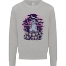 Demonic Satanic Rabbit With Skulls Mens Sweatshirt Jumper Sports Grey