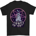 Demonic Satanic Rabbit With Skulls Mens T-Shirt Cotton Gildan Black