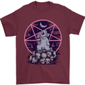 Demonic Satanic Rabbit With Skulls Mens T-Shirt Cotton Gildan Maroon
