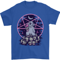 Demonic Satanic Rabbit With Skulls Mens T-Shirt Cotton Gildan Royal Blue