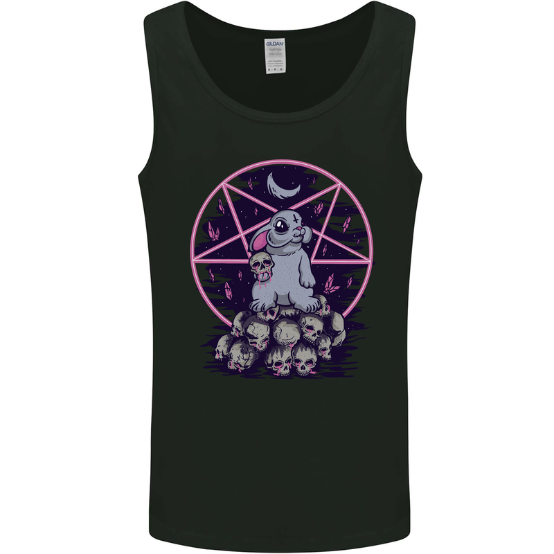 Demonic Satanic Rabbit With Skulls Mens Vest Tank Top Black