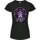Demonic Satanic Rabbit With Skulls Womens Petite Cut T-Shirt Black