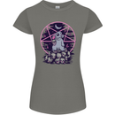 Demonic Satanic Rabbit With Skulls Womens Petite Cut T-Shirt Charcoal