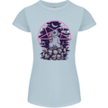 Demonic Satanic Rabbit With Skulls Womens Petite Cut T-Shirt Light Blue