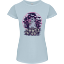 Demonic Satanic Rabbit With Skulls Womens Petite Cut T-Shirt Light Blue