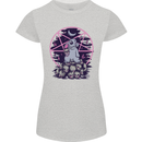 Demonic Satanic Rabbit With Skulls Womens Petite Cut T-Shirt Sports Grey